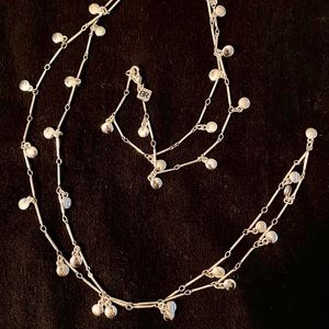 Banana republic long silver tone necklace